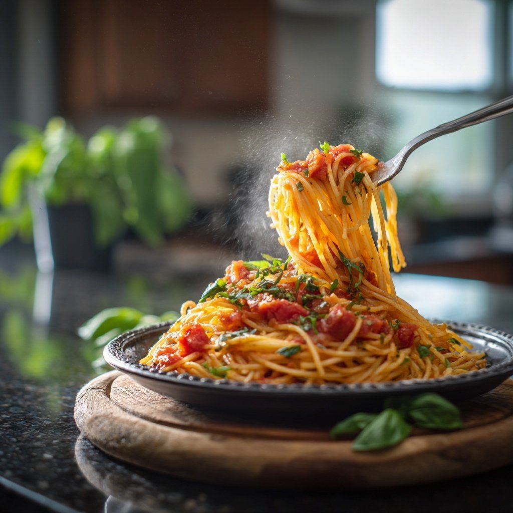 Easy Angel Hair Pasta With Tomato Basil Sauce