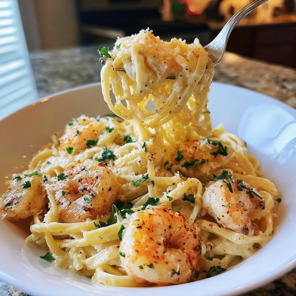 Creamy Garlic Shrimp Pasta