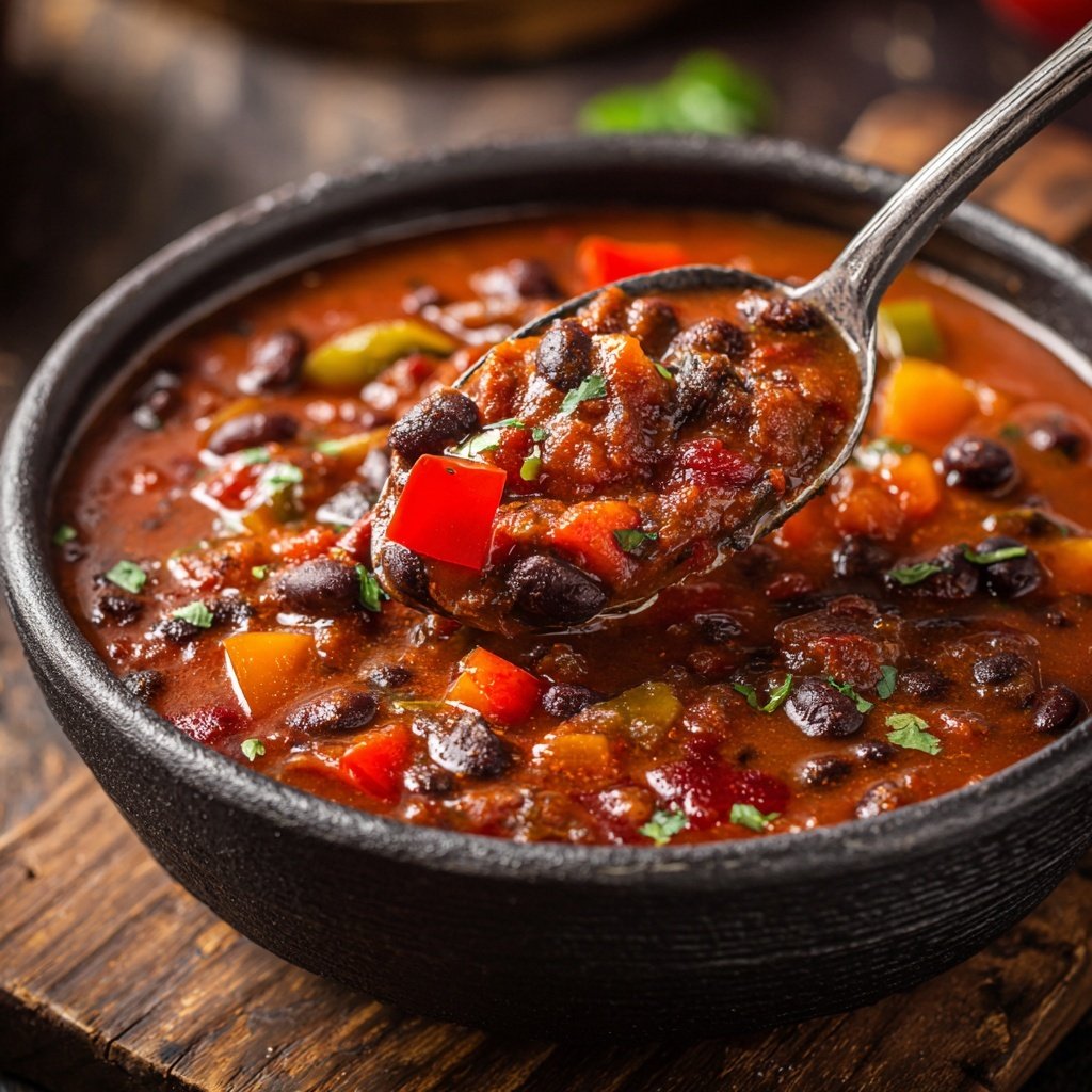 Healthy Crockpot Black Bean Chili