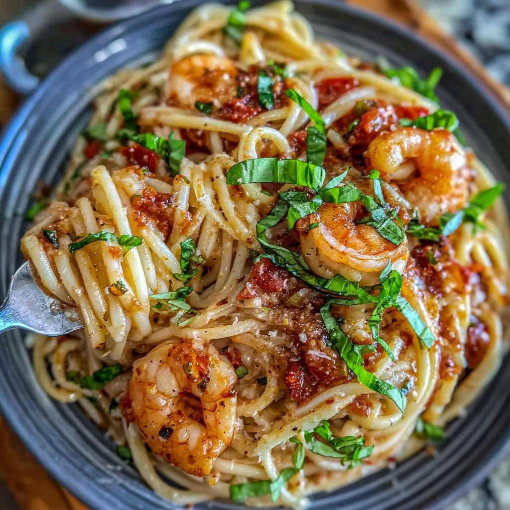 Shrimp Pasta With Tomato Basil Sauce