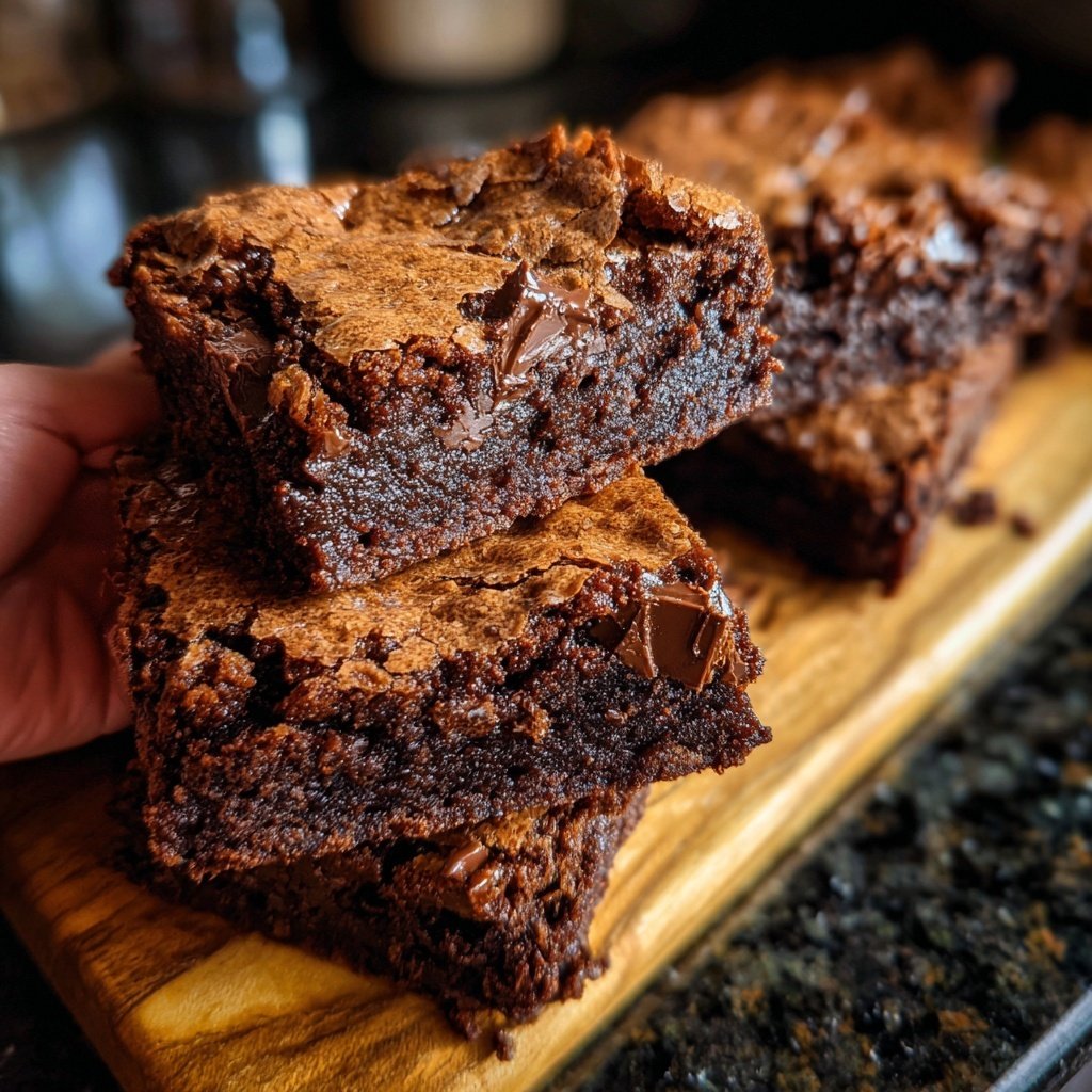 Crispy Sourdough Discard Brownies