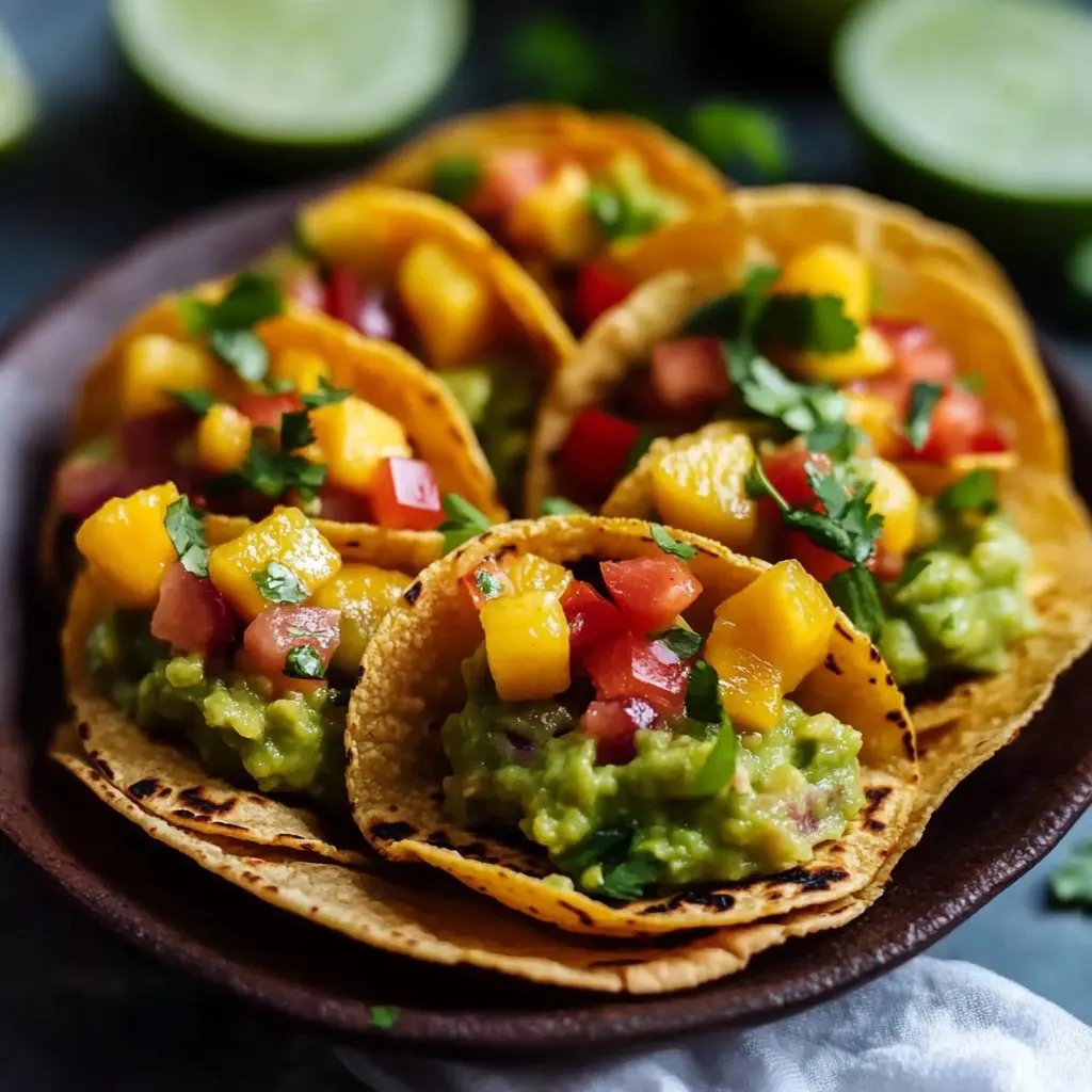 Vegan Mini Guacamole Tacos with Mango Salsa