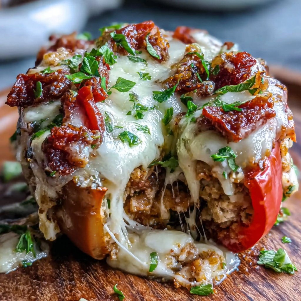 Ground Chicken Stuffed Bell Peppers