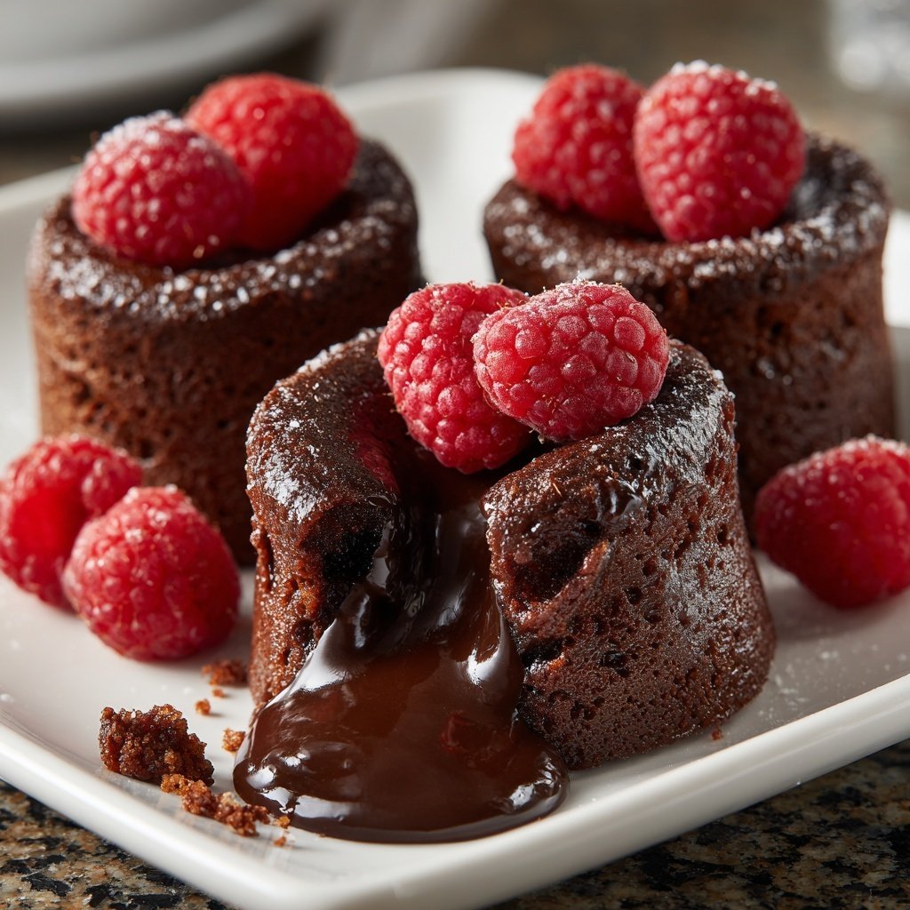 Chocolate Raspberry Lava Cakes