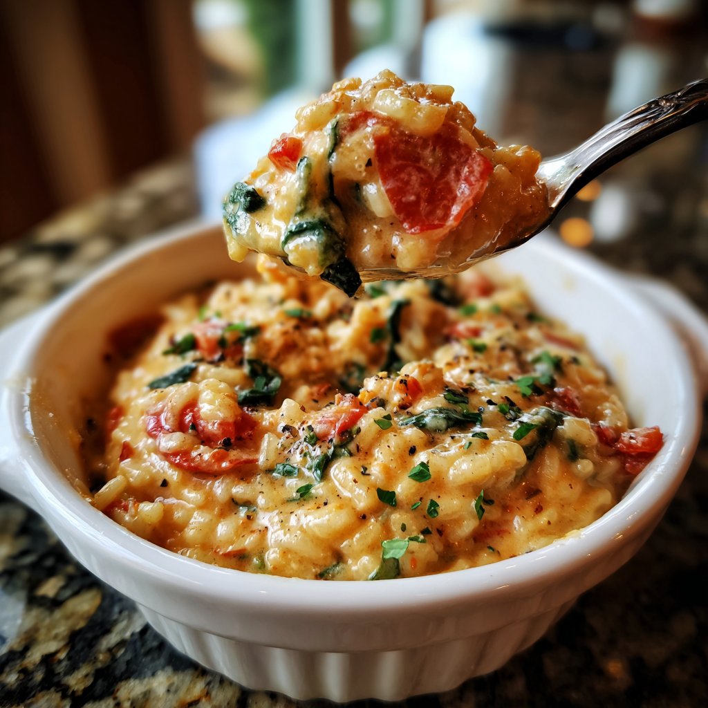 Creamy Spinach Tomato Rice