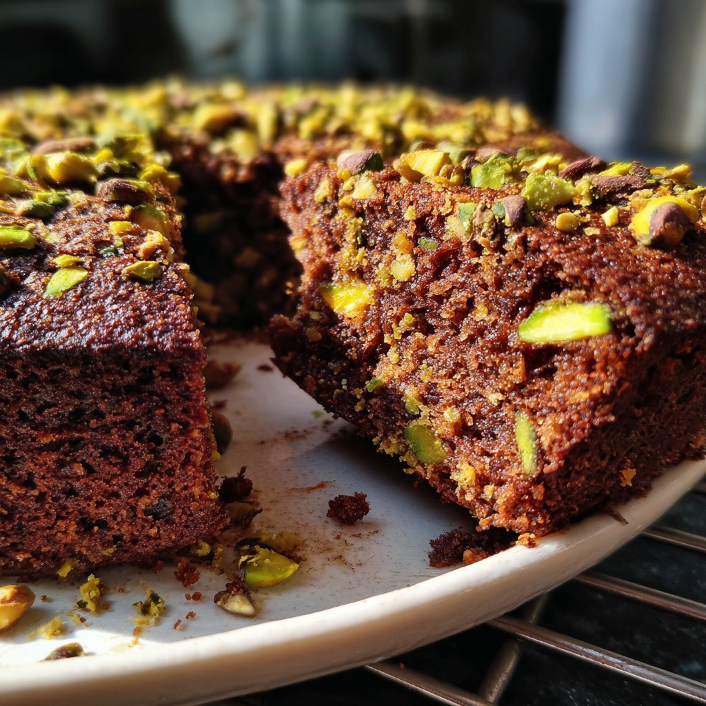 Chocolate Orange Pistachio Snack Cake