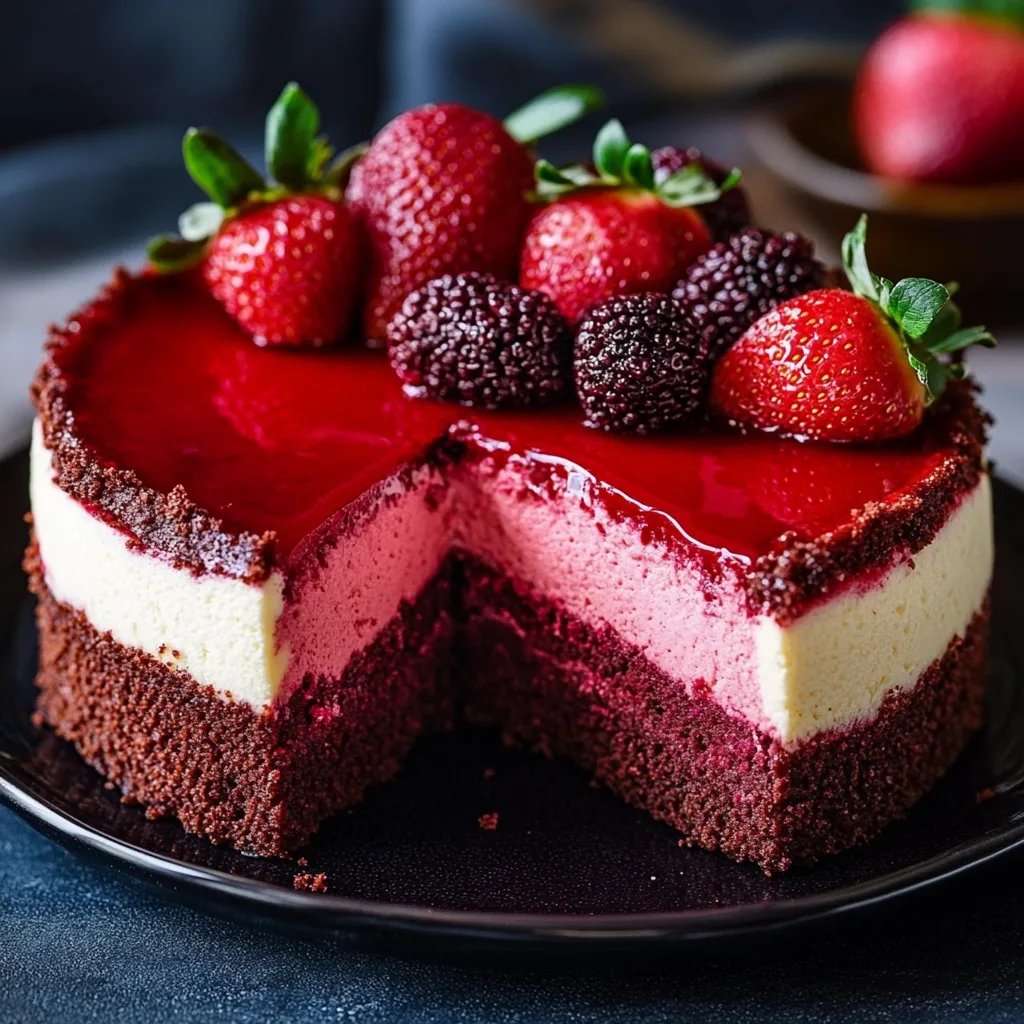 Red Velvet Strawberry Cheesecake