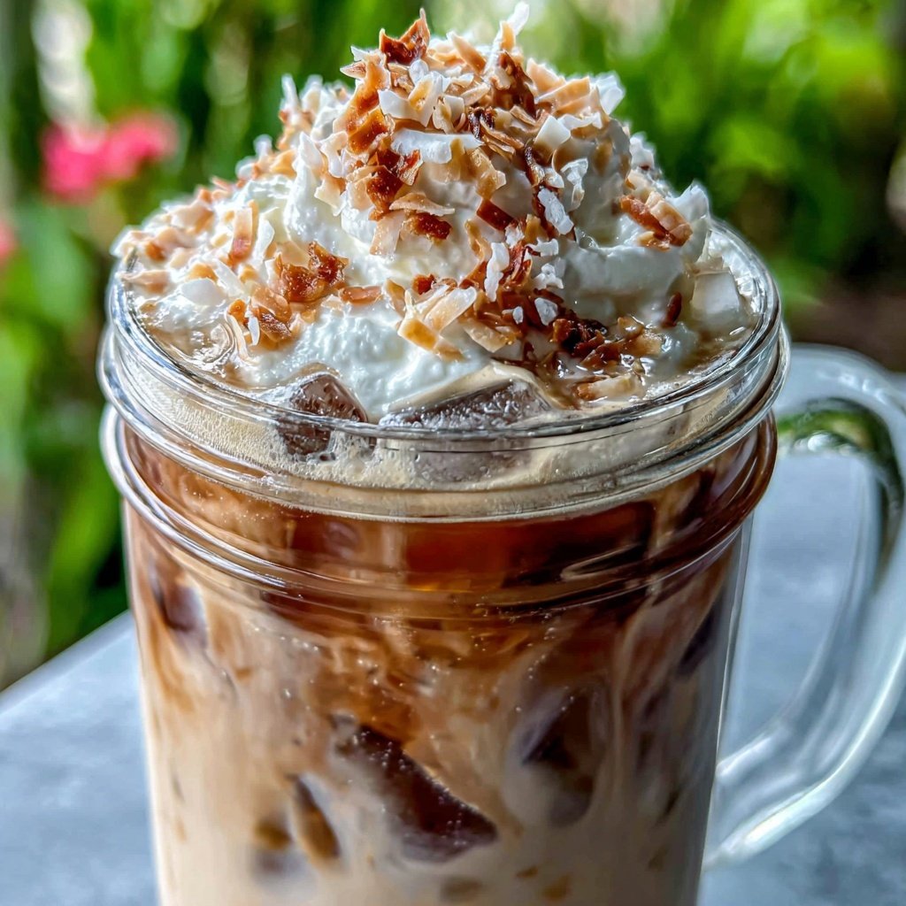 Low Calorie Iced Coconut Vanilla Coffee
