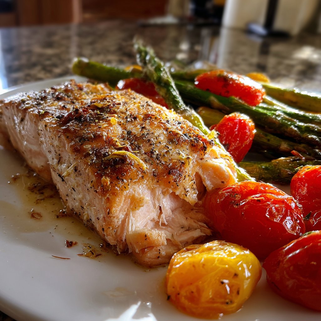 Healthy Dinner Baked Salmon with Veggies